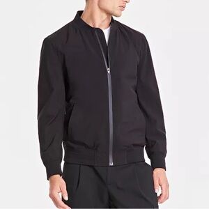 Alfani Men’s Regular-Fit Water-Resistant Full-Zip Black Bomber Jacket